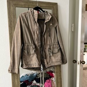 Olive green hooded jacket